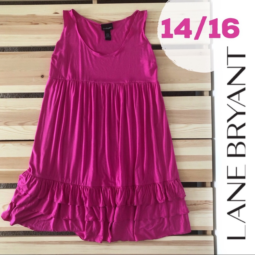 Lane Bryant Jersey Tank Ruffle Hem Dress Summer